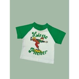 VTG 70s 80s Buster Brown Little Pitcher Baseball Baby Shirt USA 6-9 Months